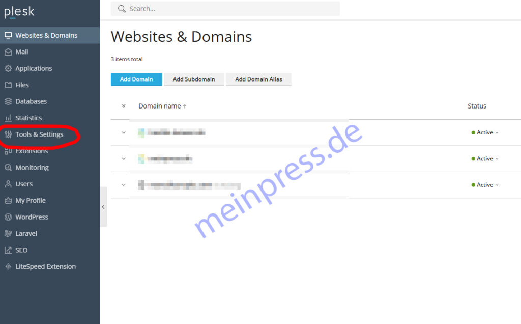 Hier auf Tool und Setting Klicken